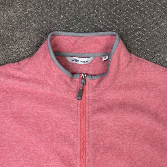 Peter Millar Thermal Micro Fleece Vest Men's XL Cape Red Full Zip Golf hiking - Picture 2 of 11